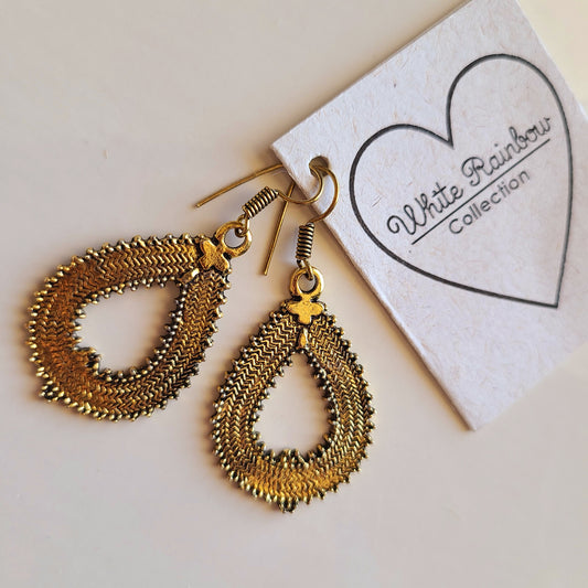 Gold Paisley Earrings