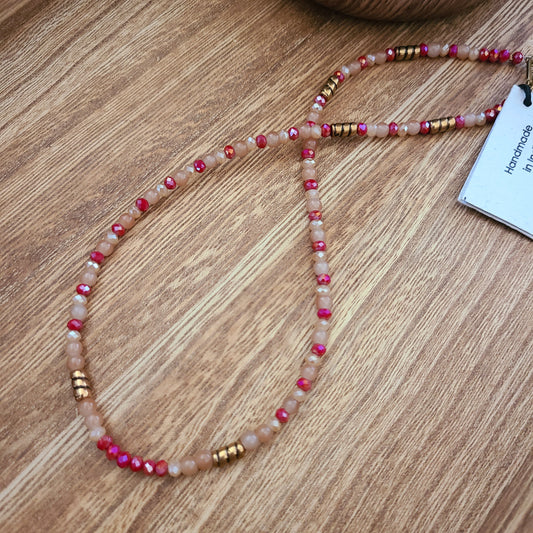 Pink, Beige, & Gold Necklace