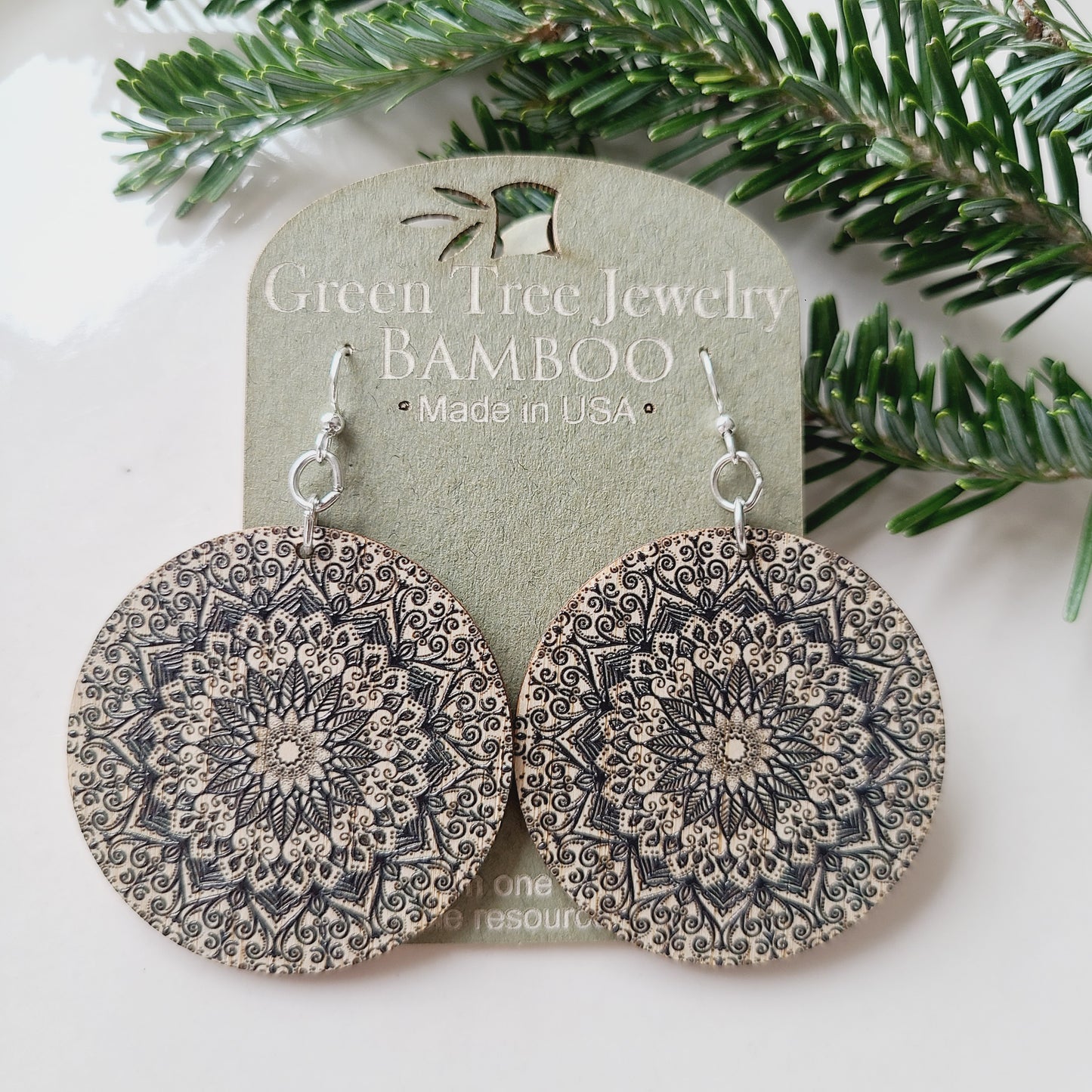 Mandala Bamboo Earrings