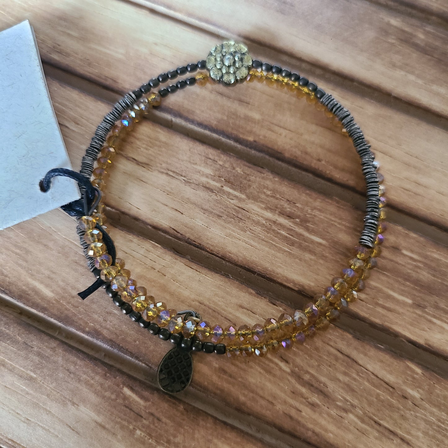 Charcoal & Gold bracelet