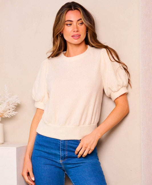 Puff Sleeve Shimmer Top