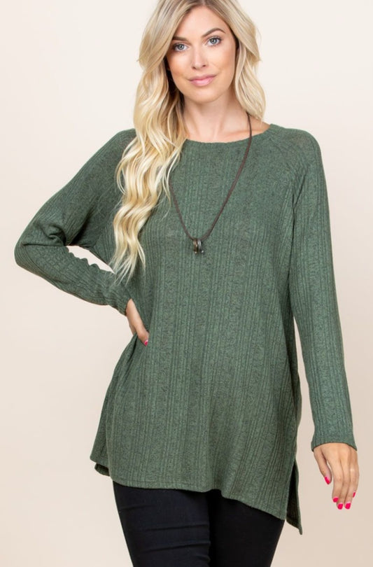 Ribbed Hacci Brushed Tunic