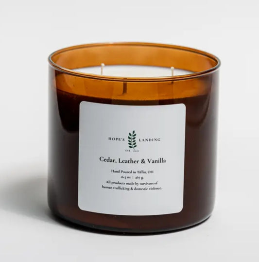 Cedar, Leather, & Vanilla Candle