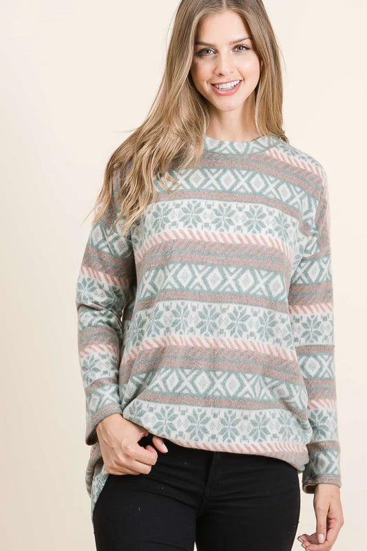 Brushed Knit Holiday Sweater